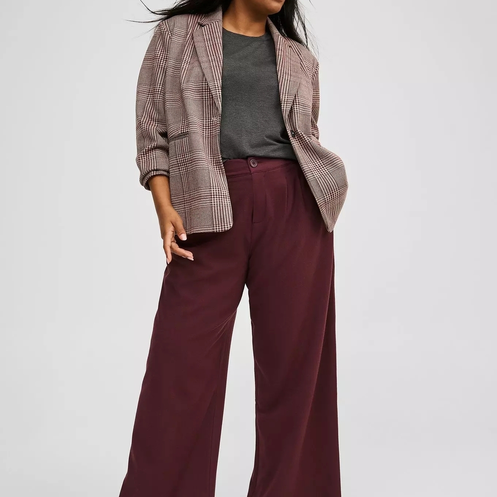 Torrid Burgundy Wide-Leg Pants
